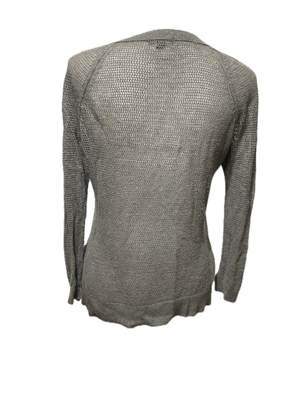 American Eagle Outfitter Gray Cardigan, Sheer with Small Round Buttons, Size L - Picture 3 of 9